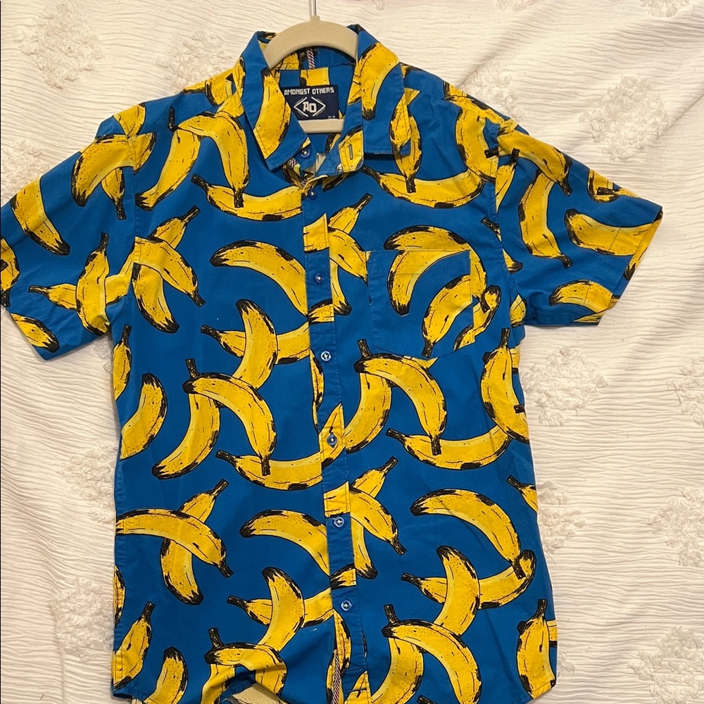 Vibrant Banana Print Men's Shirt